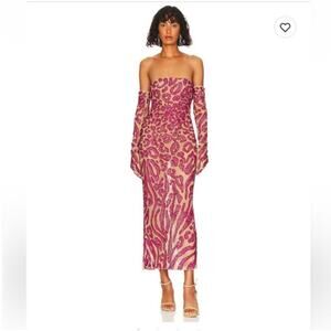 NWT NBD Revolve Alayah Midi Dress in Hot Pink Size XL